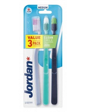 JORDAN szczoteczka do zębów Clean medium 3-pack