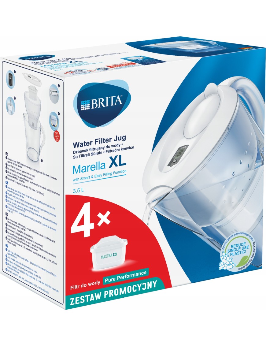 Dzbanek z filtrem BRITA Marella XL biały + 4 MX