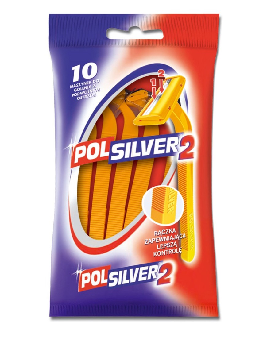 Polsilver 2 Maszynki z podwójnym ostrzem 10 sztuk