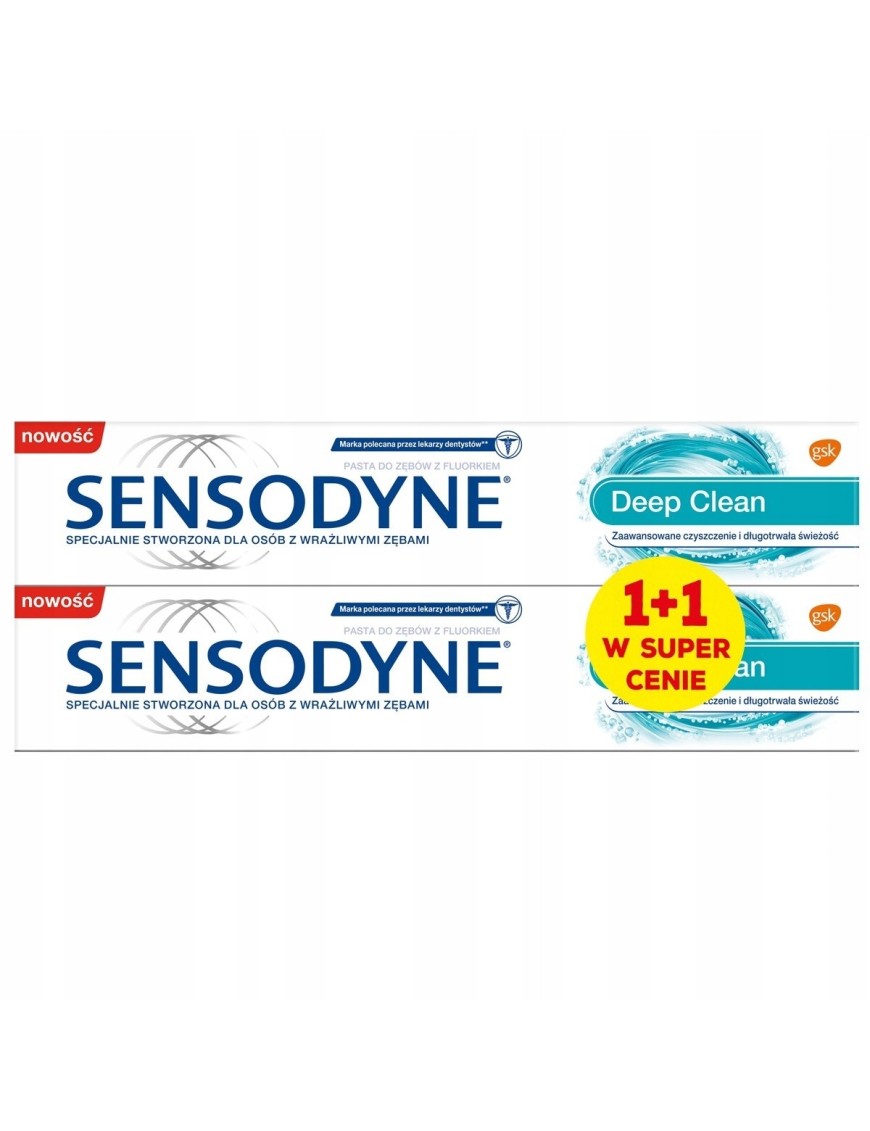 Sensodyne Deep Clean 75ml 1+1 w super cenie