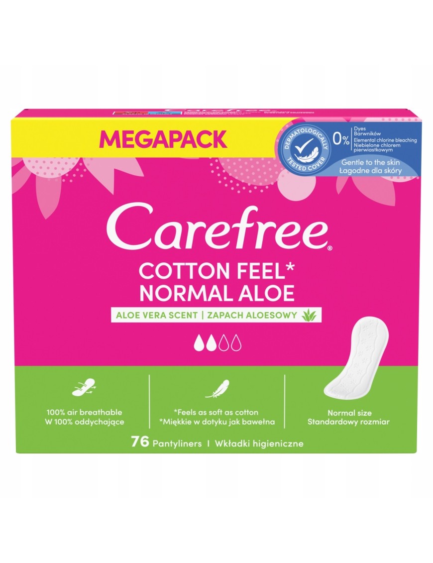 Carefree Cotton Wkładki higieniczne aloes 76 szt