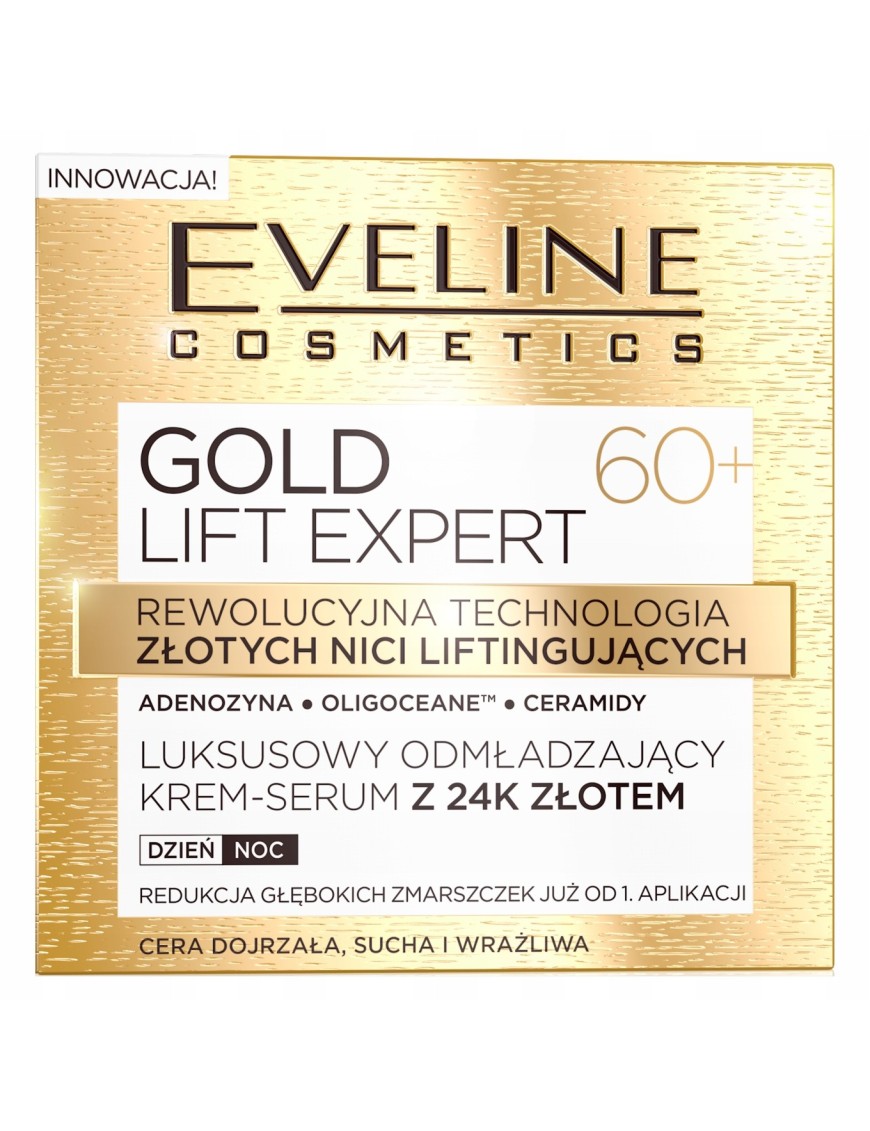 EVELINE Gold Lift 60+ krem-serum z 24k złotem 50ml