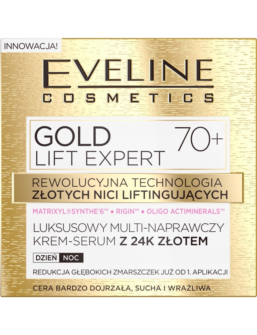 EVELINE Gold Lift 70+ Luksusowy naprawczy krem 50m
