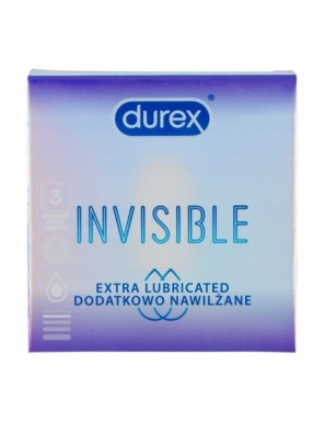 Durex Invisible nawilżane Prezerwatywy 3szt