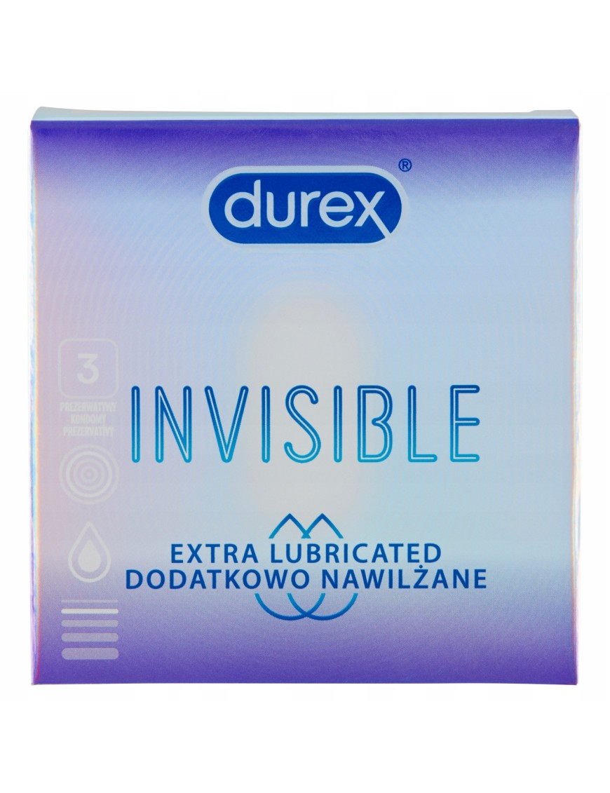 Durex Invisible nawilżane Prezerwatywy 3szt