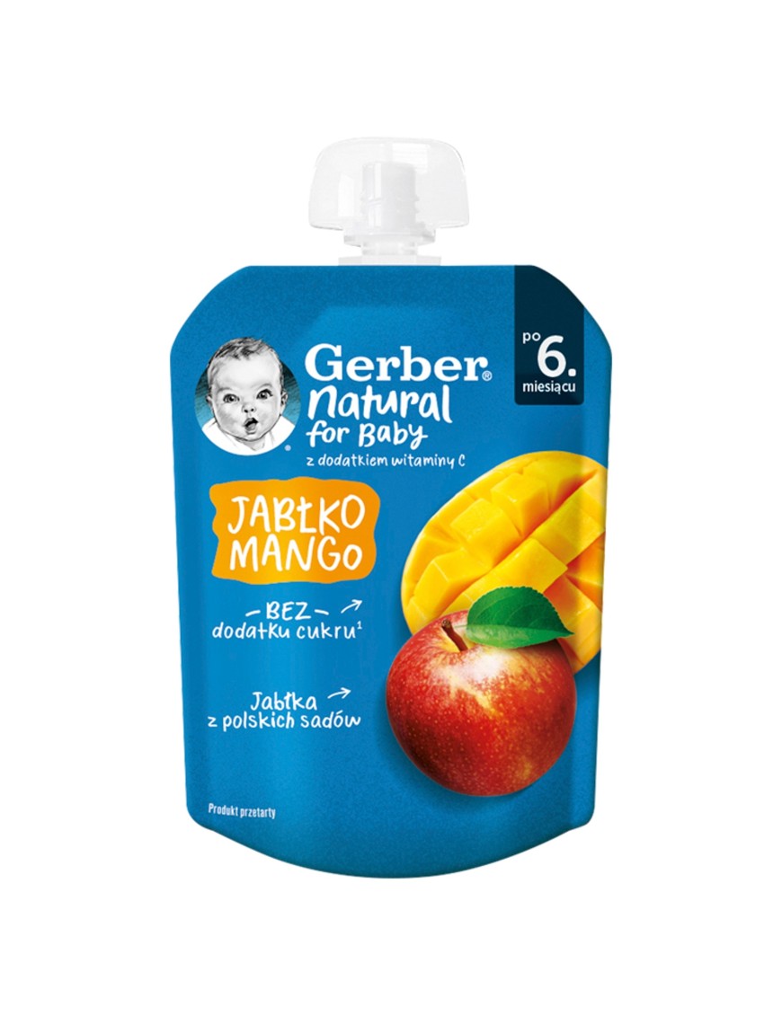 Gerber Deserek w tubce jabłko mango po 6 miesiącu