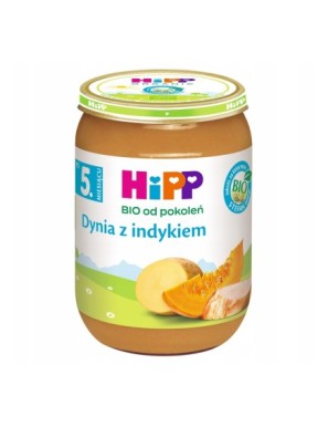 HiPP BIO Dynia z indykiem po 5. miesiącu 190 g