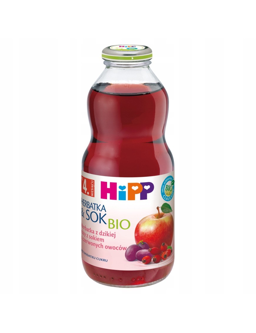 HiPP BIO z sokiem z czerwonych owoców po 4.