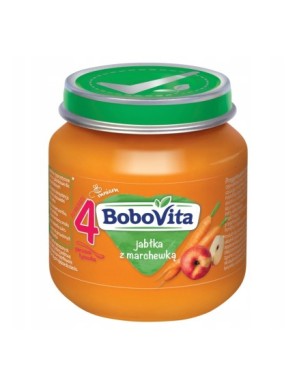 BoboVita Jabłka z marchewką po 4 miesiącu 125 g