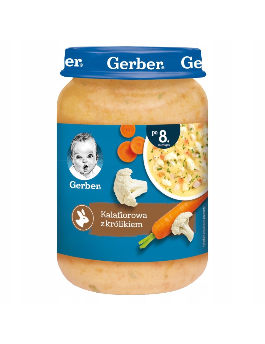 Gerber Kalafiorowa z królikiem po 8 miesiącu 190g