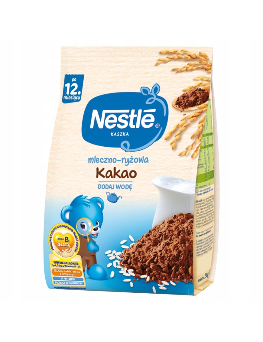 Nestlé Kaszka mleczno-ryżowa kakao dla dzieci 12m