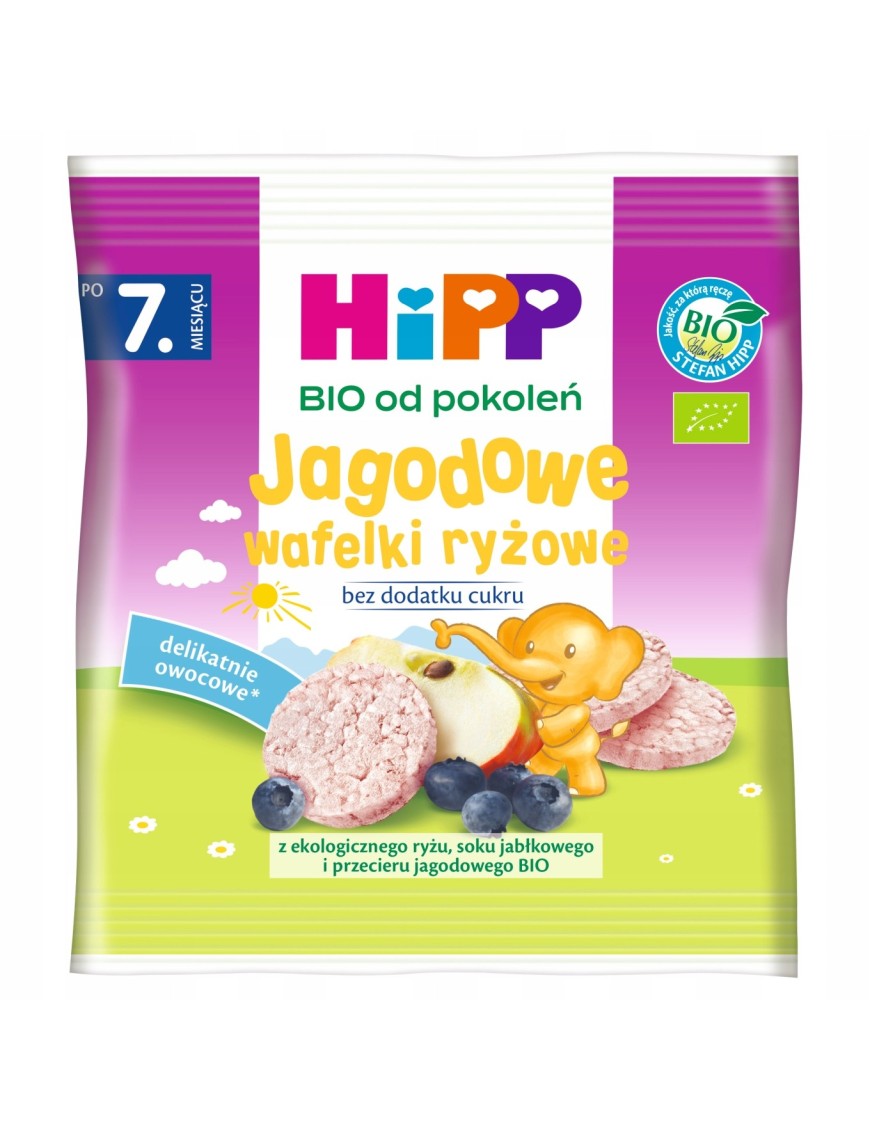 HiPP BIO Jagodowe wafelki ryżowe po 7 miesiącu 30g