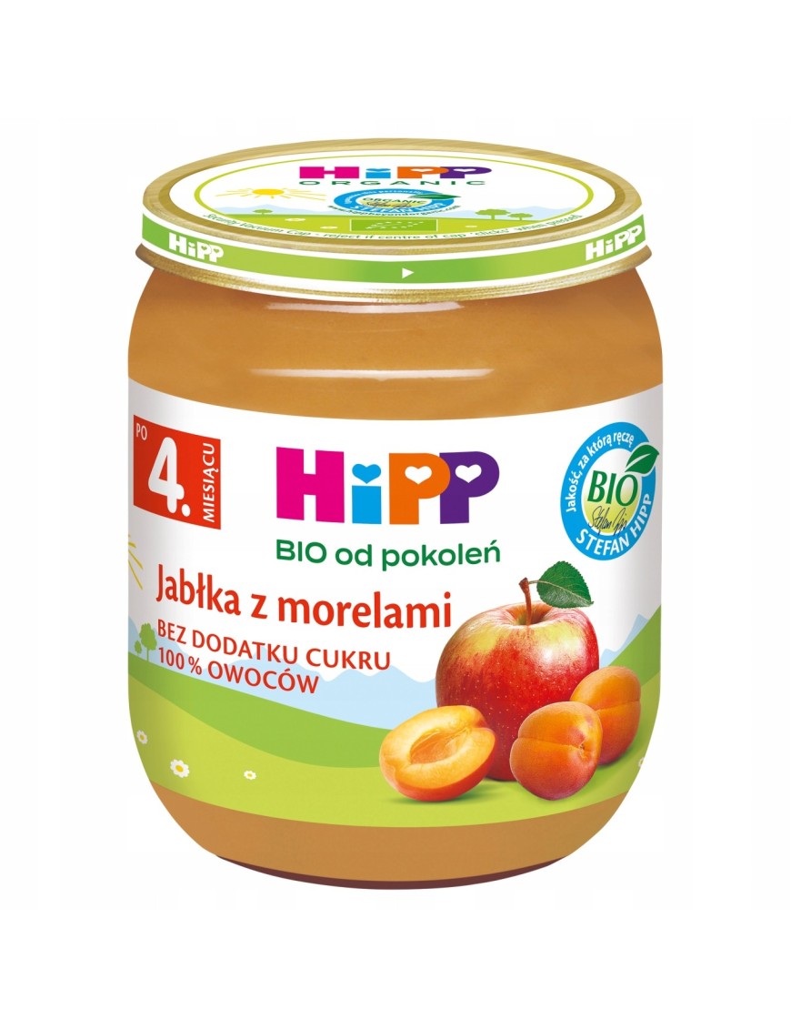 HiPP BIO Jabłka z morelami po 4 miesiącu 125g