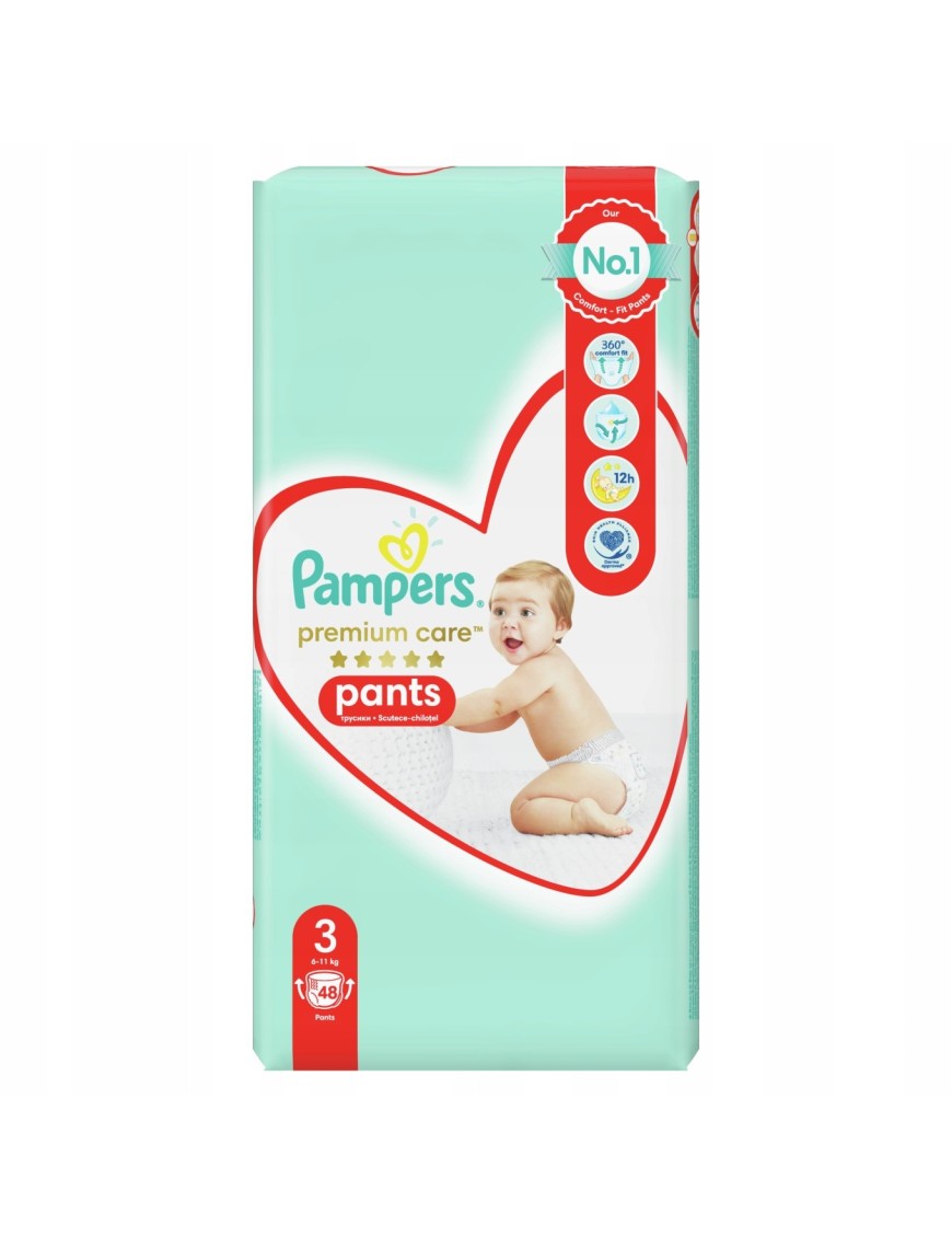 Pampers Premium Pieluchomajtki Roz 3 48 Szt 6-11kg