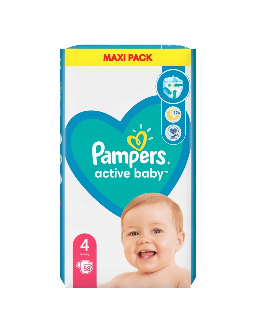 Pampers Active Baby rozmiar 4 58szt 9kg-14kg
