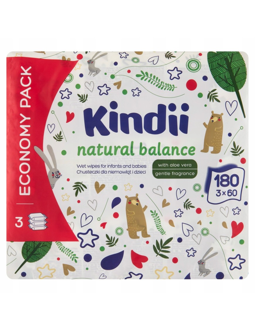 Kindii Natural Balance Chusteczki dla niemowląt