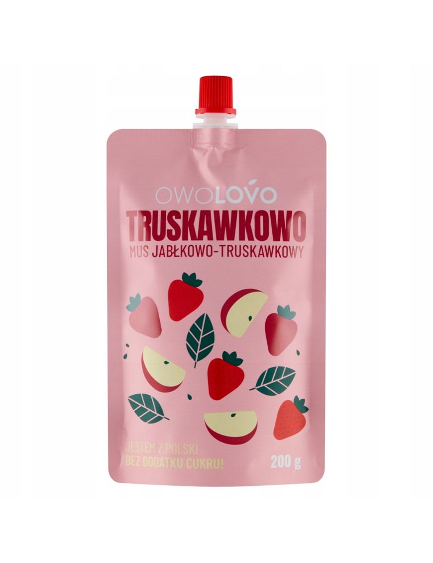 OWOLOVO Truskawkowo Mus jabłkowo-truskawkowy 200 g