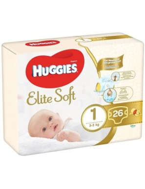 Huggies Elite Soft Pieluchy 1 3-5kg 26 szt