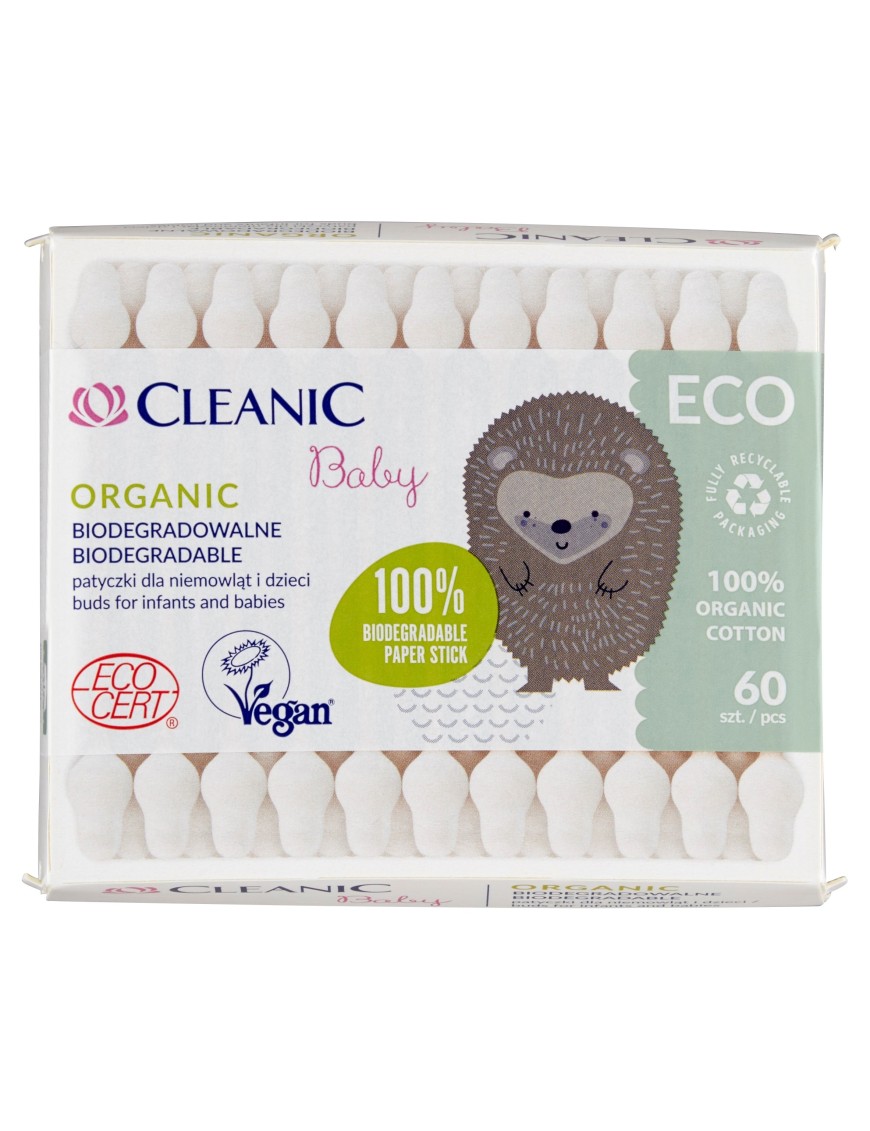 Cleanic Baby Organic Patyczki dla niemowląt 60szt