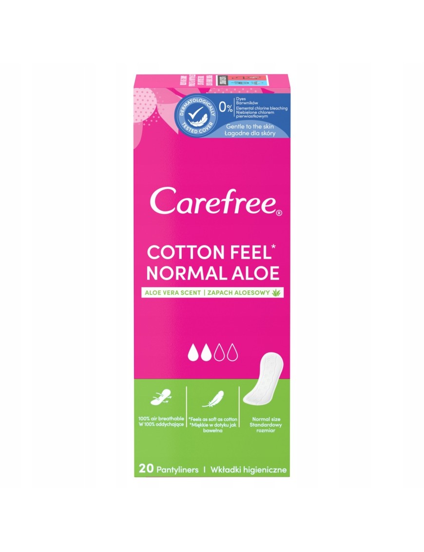 Carefree Cotton Aloe, wkładki higieniczne 20 szt.