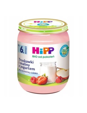HiPP BIO Truskawki i maliny z jogurtem po 6M 160g