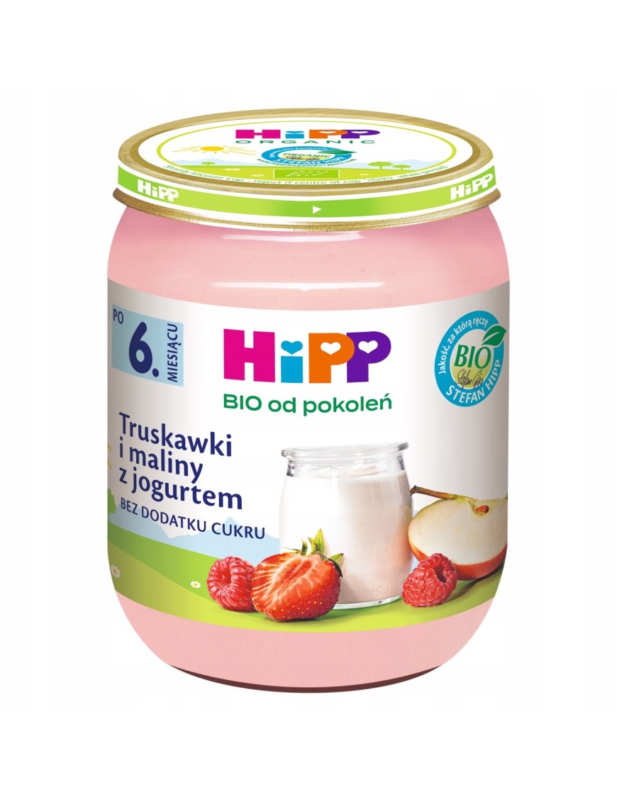 HiPP BIO Truskawki i maliny z jogurtem po 6M 160g