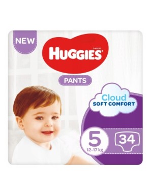 HUGGIES 34szt PANTS Jumbo 5 (12-17kg) pieluchomajt