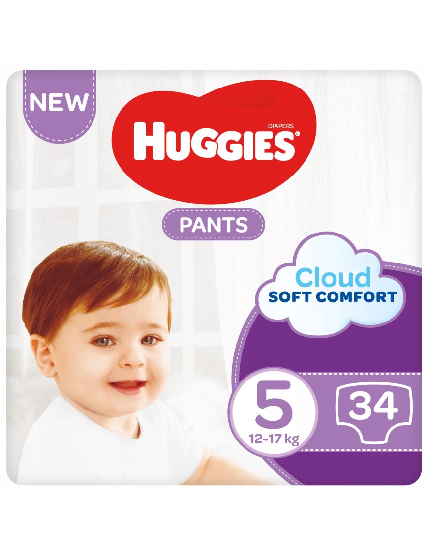 HUGGIES 34szt PANTS Jumbo 5 (12-17kg) pieluchomajt