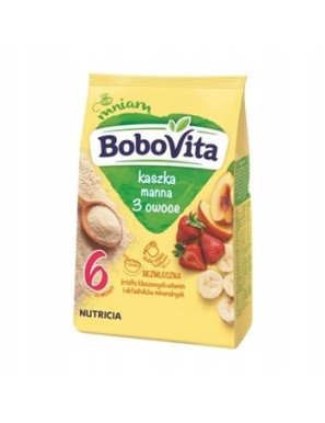 BoboVita Kaszka manna 3 owoce po 6 miesiącu 180 g