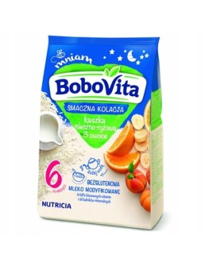 BoboVita Kaszka mleczno-ryżowa 3 owoce 230 g