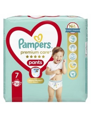 Pampers Premium Care Pants Pieluchomajtki rozmiar 7, 17+ kg, 27 szt.