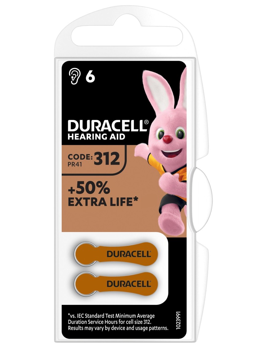 Baterie Duracell do aparatów słuchowych HA312 6szt