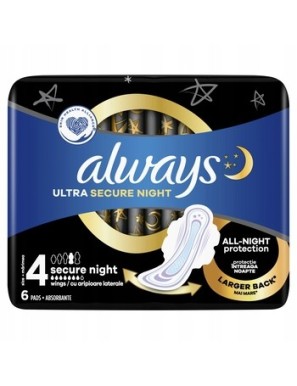 Always Ultra Secure Night Podpaski rozmiar 4 6szt.