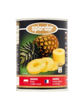 Splendor Ananas plastry w lekkim syropie 565 g