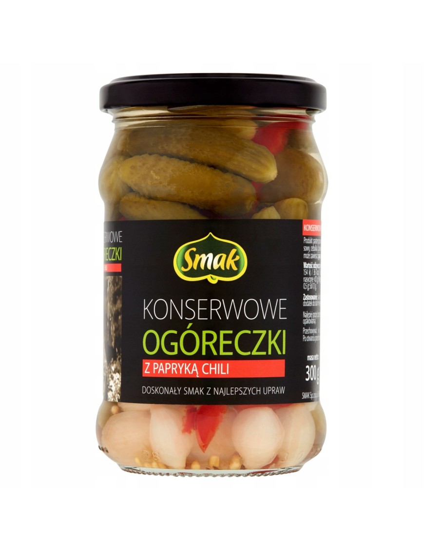 Smak Konserwowe ogóreczki z papryką chili 300 g