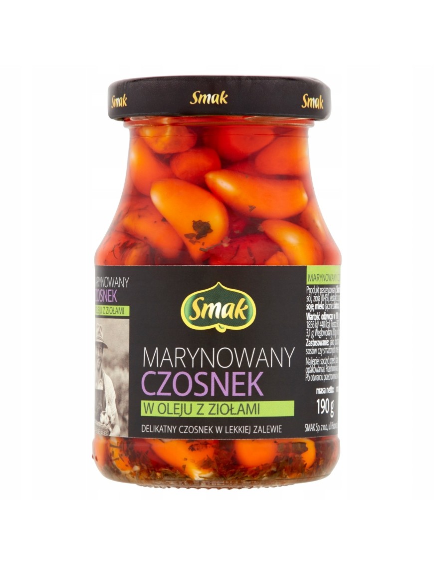 Smak Marynowany czosnek w oleju z ziołami 190 g