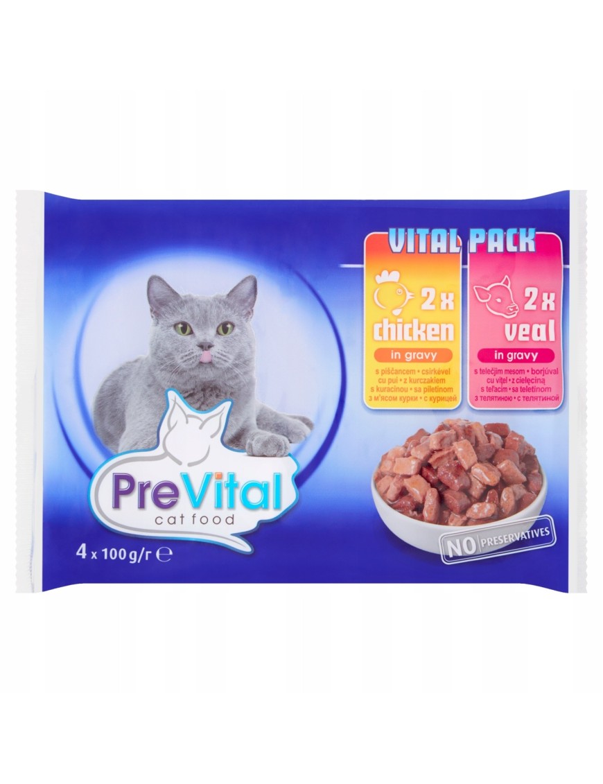 PreVital Vital Pack Karma dla kotów w sosie 4x100g