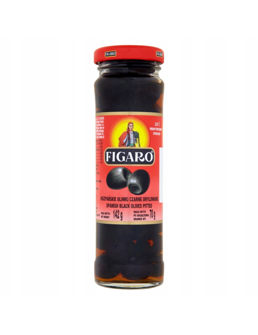 Figaro Hiszpańskie oliwki czarne drylowane 142 g