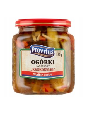 Provitus Krokodylki Ogórki kanapkowe 520 g