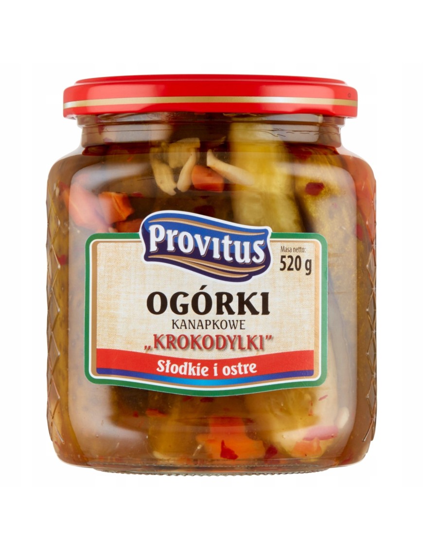 Provitus Krokodylki Ogórki kanapkowe 520 g