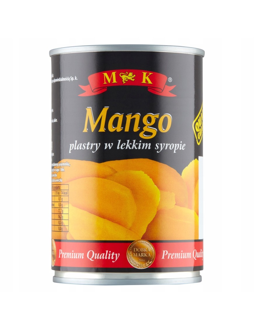 MK Mango plastry w lekkim syropie 425 g