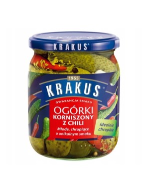 Krakus Ogórki korniszony z chili 500 g