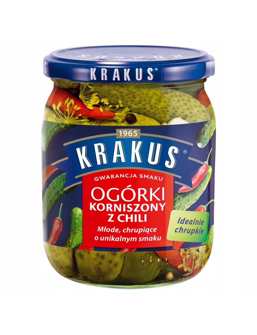 Krakus Ogórki korniszony z chili 500 g