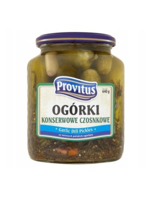 Provitus Ogórki konserwowe czosnkowe 640 g