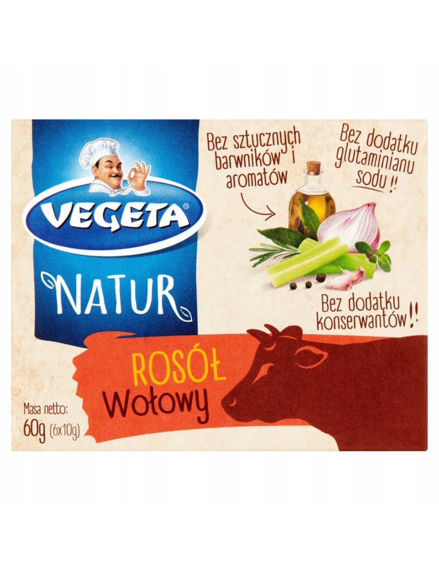 Vegeta Natur Rosół wołowy 60 g (6 x 10 g)