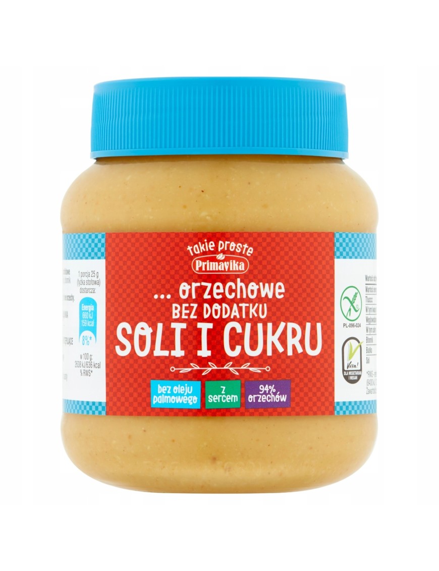 Pasta orzechowa bez dodatku soli i cukru 350 g