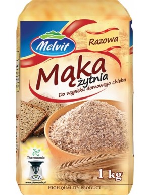Melvit Mąka żytnia razowa do wypieku chleba 1 kg
