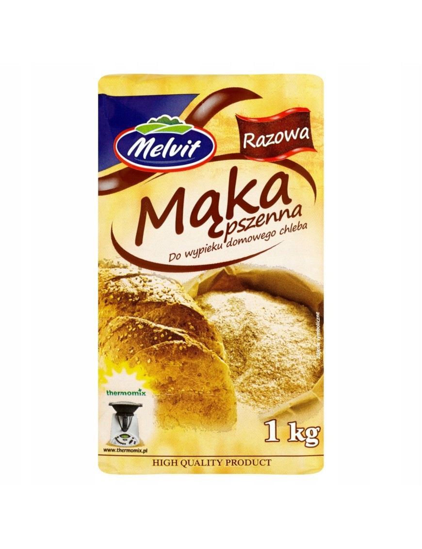Melvit Mąka pszenna razowa do wypieku chleba 1 kg