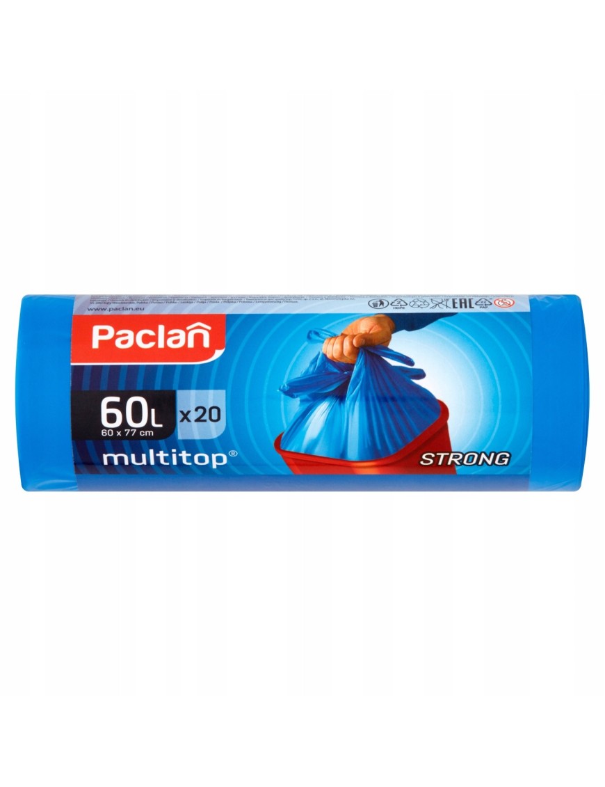 Paclan multitop Worki na śmieci 60 l 20 sztuk