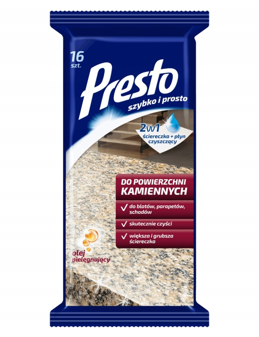 Presto Ściereczki do powierzchni kamiennych 16sztu